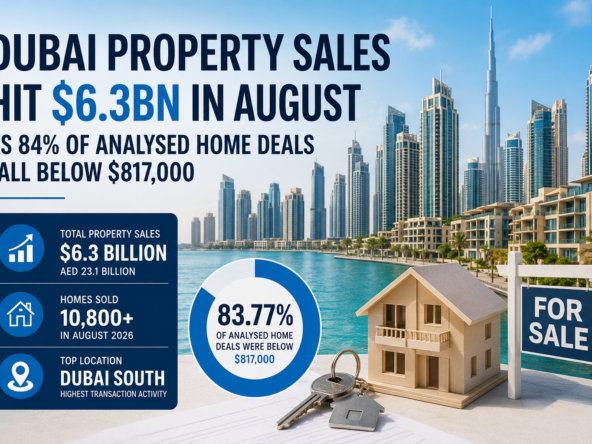 Dubai Property Sales Hit $6.3bn in August 2026