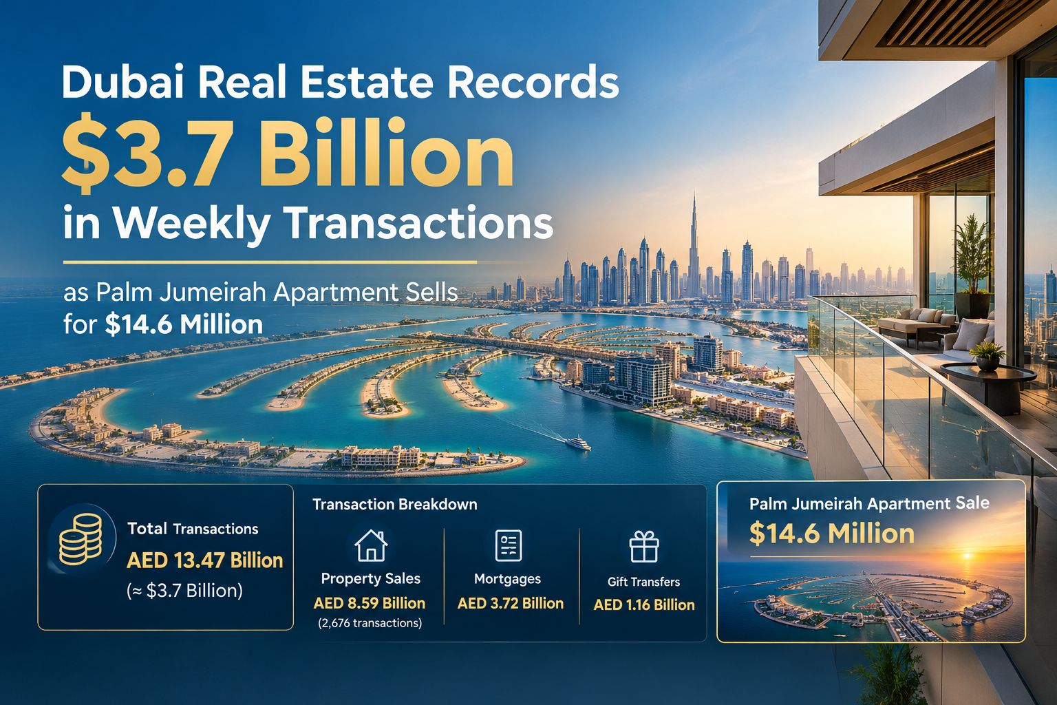 Dubai Real Estate Records $3.7 Billion This Week